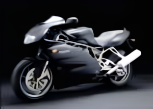 Protective Covering on Sport Motorcycle (Artist Rendering)
