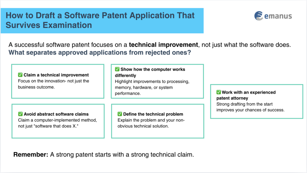 How to Draft a Software Patent Application That Survives Examination
